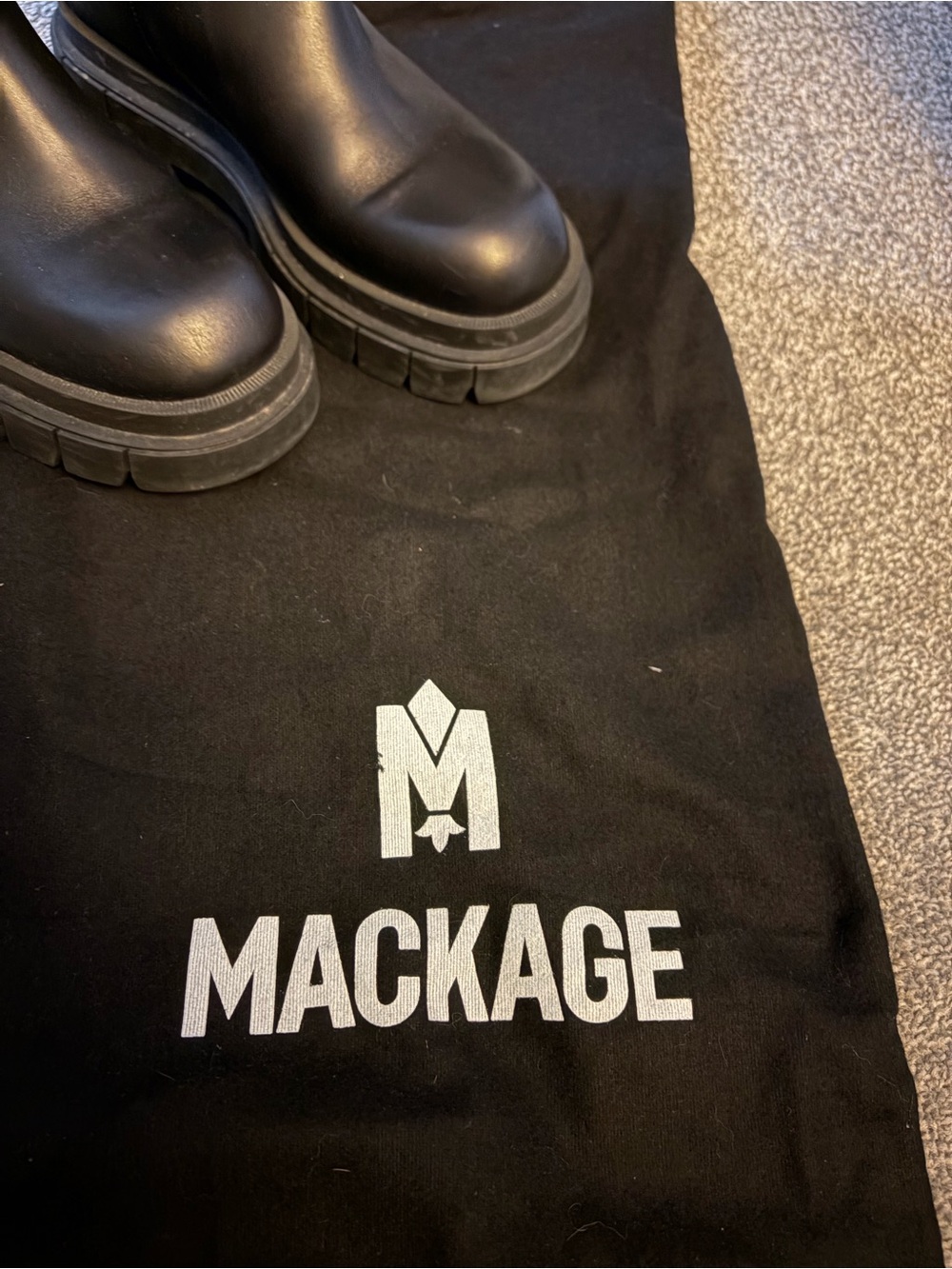 Mackage Black Chunky Lug-Sole Boot